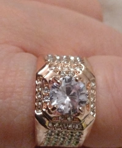 Екстравагантен пръстен с диамант и цирконий Злато, Диaмaнт, Гаранция - Не - град Монтана | Пръстени - снимка 5