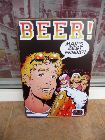 Метална табела бира приятел на мъжа момичета комикс очила, city of Radomir - снимка 1
