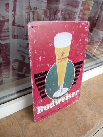 Метална табела бира Будвайзер Budweiser реклама бирен фест, град Радомир | Рекламни Материали - снимка 2