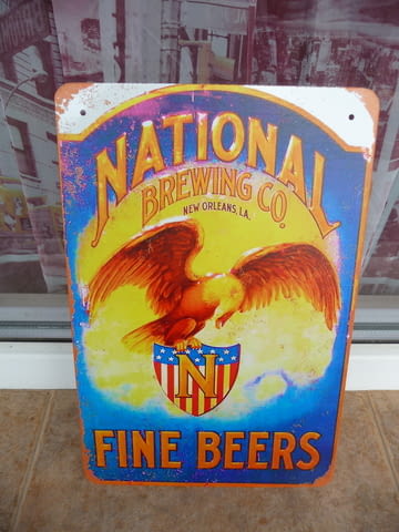 Метална табела бира National Brewing co Fine beer реклама, град Радомир | Рекламни Материали - снимка 1