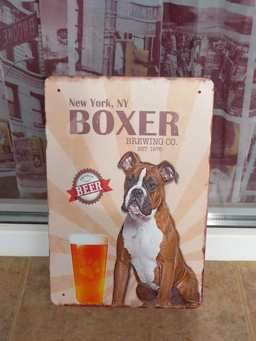 Метална табела бира Боксер куче Boxer за истински мъже премиум Ню Йорк - снимка 1