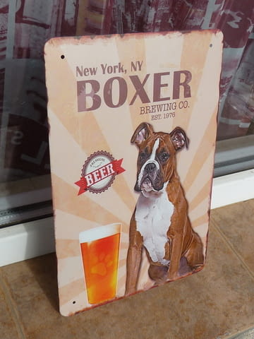Метална табела бира Боксер куче Boxer за истински мъже премиум Ню Йорк - снимка 2