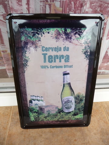 Метална табела бира зелена бутилка дървета поляна пикник, град Радомир | Картини - снимка 1