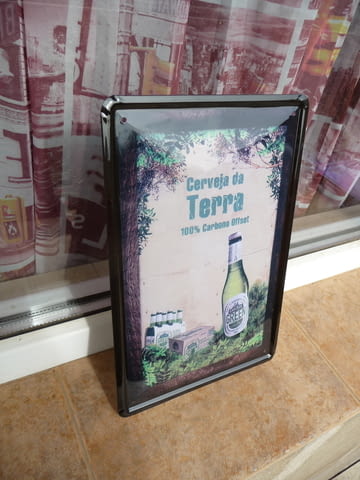 Метална табела бира зелена бутилка дървета поляна пикник, град Радомир | Картини - снимка 2