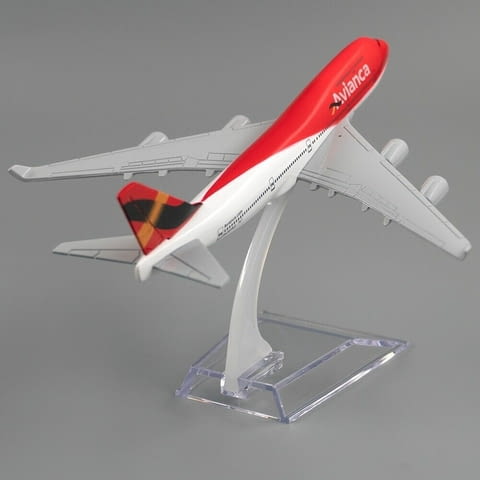 Боинг 747 самолет модел макет Avianca метален B747 пътници полет лайнер презокеански - снимка 2