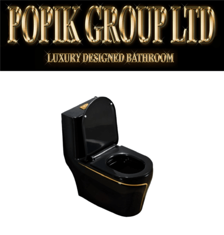 Черен Луксозен Моноблок Rimless- Тоалетна чиния за Баня от POPIK GROUP - снимка 2