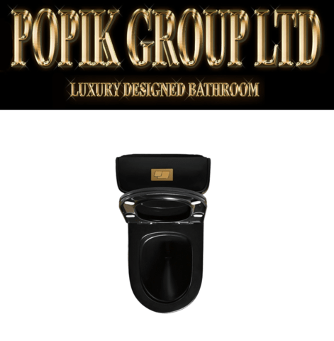 Черен Луксозен Моноблок Rimless- Тоалетна чиния за Баня от POPIK GROUP - снимка 5