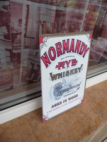 Метална табела уиски Normandy Rye whiskey бяла алкохол, град Радомир | Рекламни Материали - снимка 2