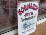 Метална табела уиски Normandy Rye whiskey бяла алкохол