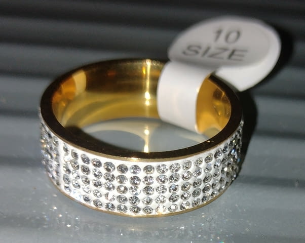 Пръстен -халка злато и бели сапфири Gold, Unisex, Sapphire - city of Montana | Rings - снимка 1