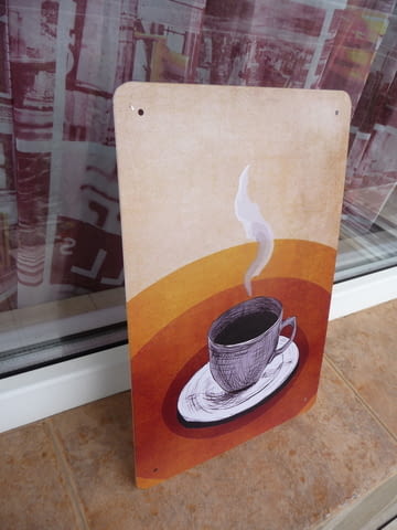 Метална табела кафе порцеланова чашка чинийка ароматно hot, град Радомир | Картини - снимка 2