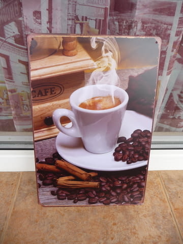 Метална табела кафе канела на зърна аромат чаромат порцелан, град Радомир - снимка 1