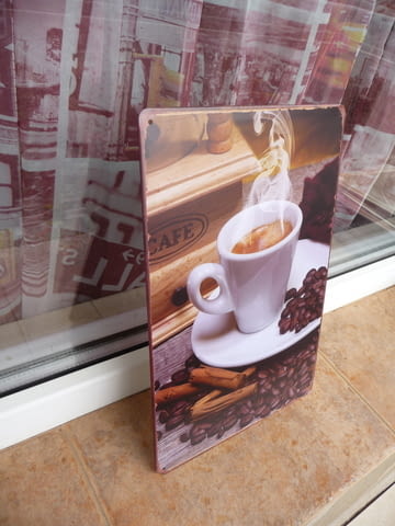 Метална табела кафе канела на зърна аромат чаромат порцелан, град Радомир - снимка 2