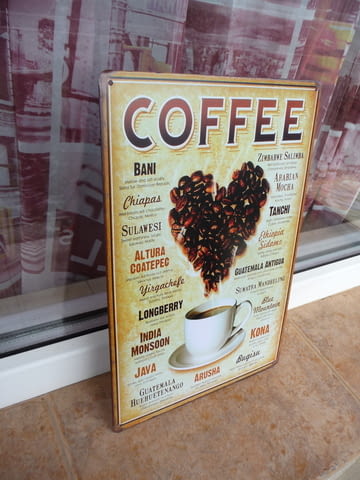 Метална табела кафе зърна сърце еспресо кафене декор захар, град Радомир | Картини - снимка 2