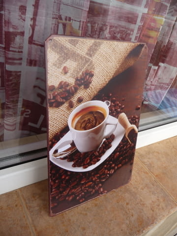 Метална табела кафе зърна лъжичка чувалче магазин видове, град Радомир | Картини - снимка 2