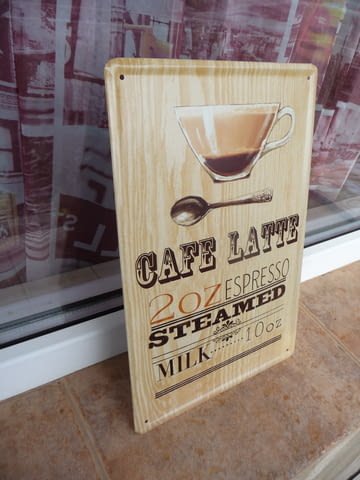 Метална табела кафе Лате Cafe Latte espresso еспресо мляко, city of Radomir - снимка 2