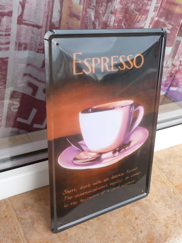 Метална табела кафе Еспресо 3 в 1 кафене кафенце бар машина, град Радомир - снимка 2