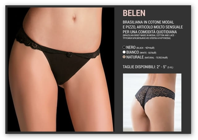 Love and bra S, M, L, XL италиански женски черни, тъмнобежови дантелени полупрашки памучна бразилиана - снимка 1