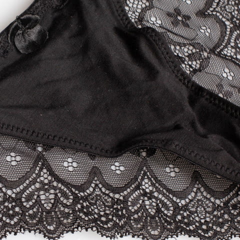 Love and bra S, M, L, XL италиански женски черни, тъмнобежови дантелени полупрашки памучна бразилиана - снимка 5