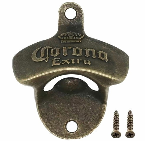 Метална отварачка за бира Corona Extra за стена бар бутилки капачки - снимка 1