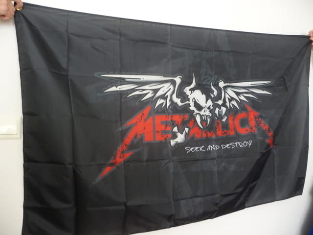 Metallica знаме флаг Металика Seek And Destroy heavy metal хеви метъл - снимка 2