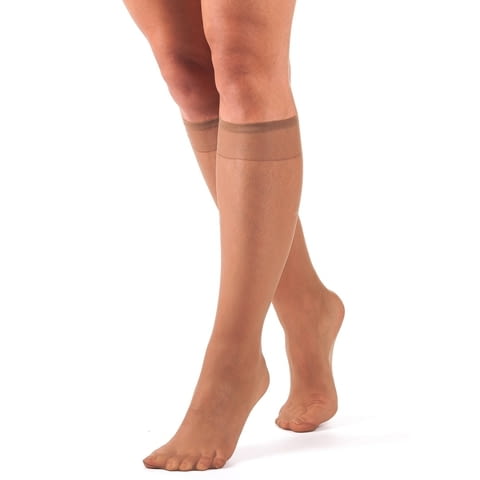 2 чифта Bellissima 10DEN черни, телесни италиански фини чорапи до колената прозрачни чорапи лукс - снимка 2