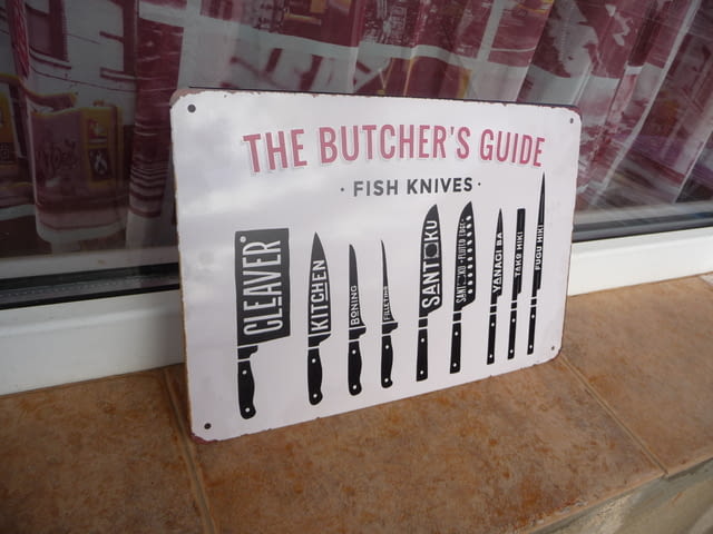 Метална табела храна ножове за риба нож храна ресторант рибен мастър шеф - снимка 2