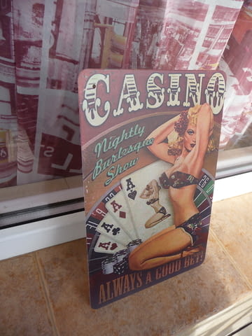Метална табела хазарт Казино еротика покер рулетка залагания шоу печалба - снимка 2
