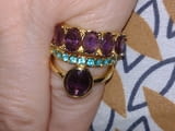 Луксозен троен пръстен Виолетов Цирконий