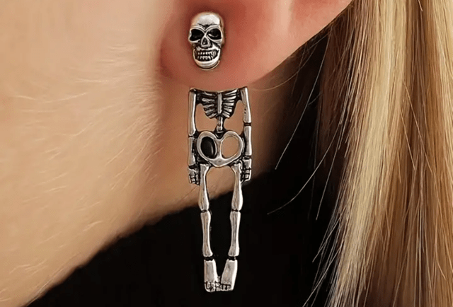 Висящи обеци Скелет в 3 части - град Монтана | Обеци - снимка 1