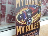 Метална табела кола Моя гараж моите правила ремонт всякакви коли