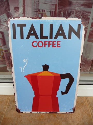 Метална табела кафе Италиянско кафе кефварка дълго домашно, град Радомир | Рекламни Материали - снимка 1