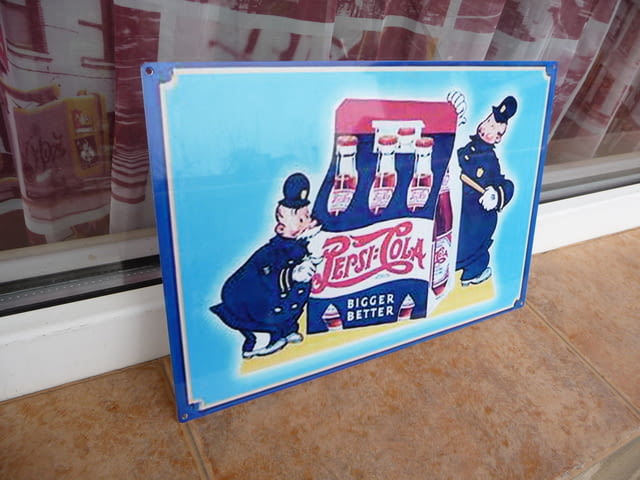 Метална табела Pepsi Cola Пепси кола полицаи бутилки хладилник - снимка 2
