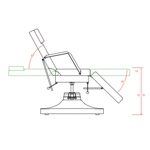 Хидравлична кушетка Sart 180 х 60/84 х 57/75 см - черна, град Стара Загора - снимка 2