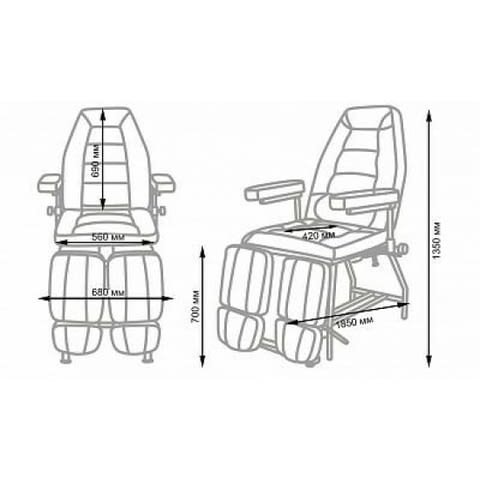 Козметичен стол INK 185 х 56/85 х 70 см - бял/черен, град София | Фризьорско / Козметично - снимка 5