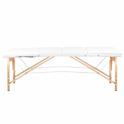 Преносима трисекторна кушетка Komfort 186 х 59 х 62/80 см - бяла/черна - снимка 2