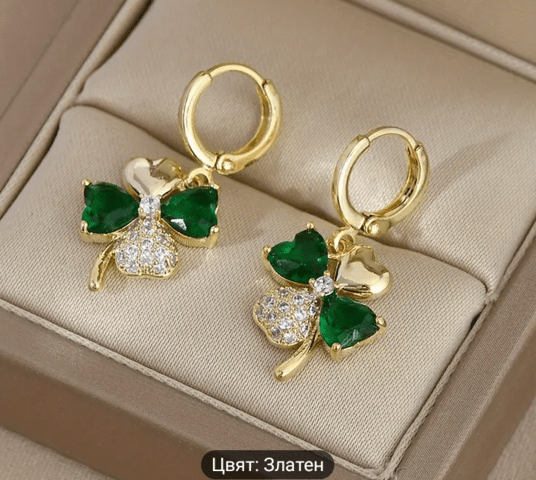 Висящи обеци Детелини - град Берковица | Обеци - снимка 3