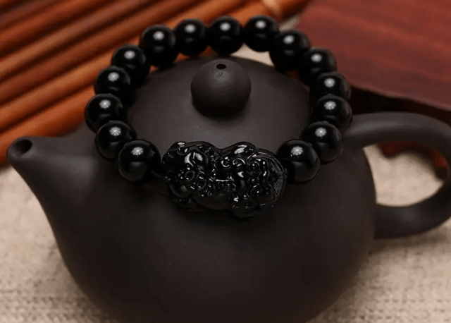 Гривна за късмет 12 мм Oбcидиaн - град Монтана | Гривни - снимка 2