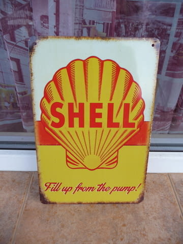 Метална табела Shell моторно масло Шел реклама бензин дизел, град Радомир - снимка 1