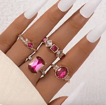 Сет шикозни пръстени в Розово - град Монтана | Пръстени - снимка 1