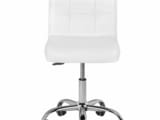 Козметичен стол - табуретка с облегалка A-5299 - черна/бяла 48/61 см