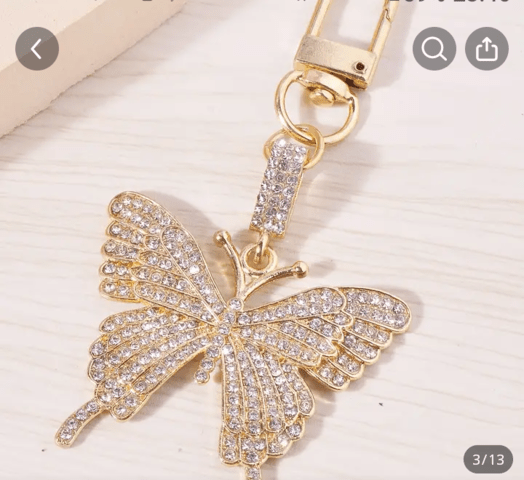 Луксозен ключодържател Златна пеперуда - град Берковица | Чанти - снимка 3