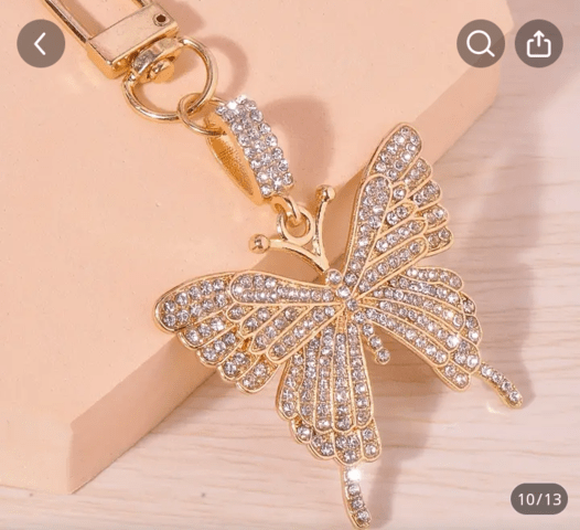 Луксозен ключодържател Златна пеперуда - град Берковица | Чанти - снимка 4