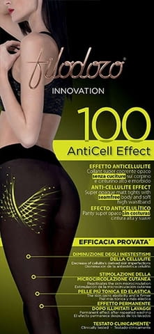 Filodoro 100DEN черни плътни безшевни антицелулитни чорапогащи 40-95 кг антицелулитен чорапогащник - снимка 1