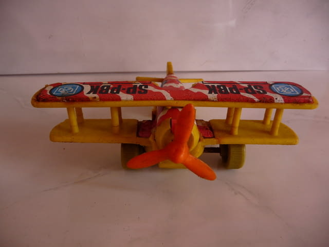 Ikar 7 стара играчка самолетче SP-PBK самолет крила перка Жълт полет в небето - снимка 5