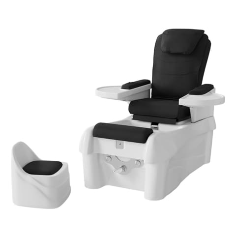 Стол за спа педикюр/маникюр/масаж + табуретка Omega - бял/черен - снимка 2
