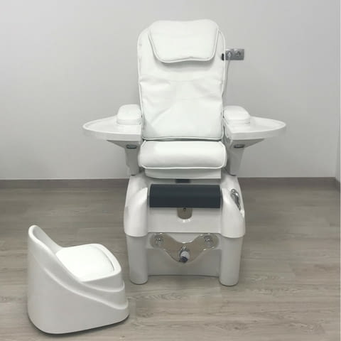 Стол за спа педикюр/маникюр/масаж + табуретка Omega - бял/черен - снимка 6