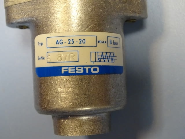 Цилиндър еднодействащ Festo AG-25-20 single acting cylinder G1/4 8Bar - снимка 3