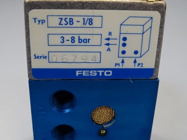 Пневматичен контролен блок Festo ZSB 1/8(576656) control block for two - снимка 3