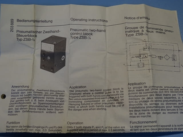 Пневматичен контролен блок Festo ZSB 1/8(576656) control block for two - снимка 8